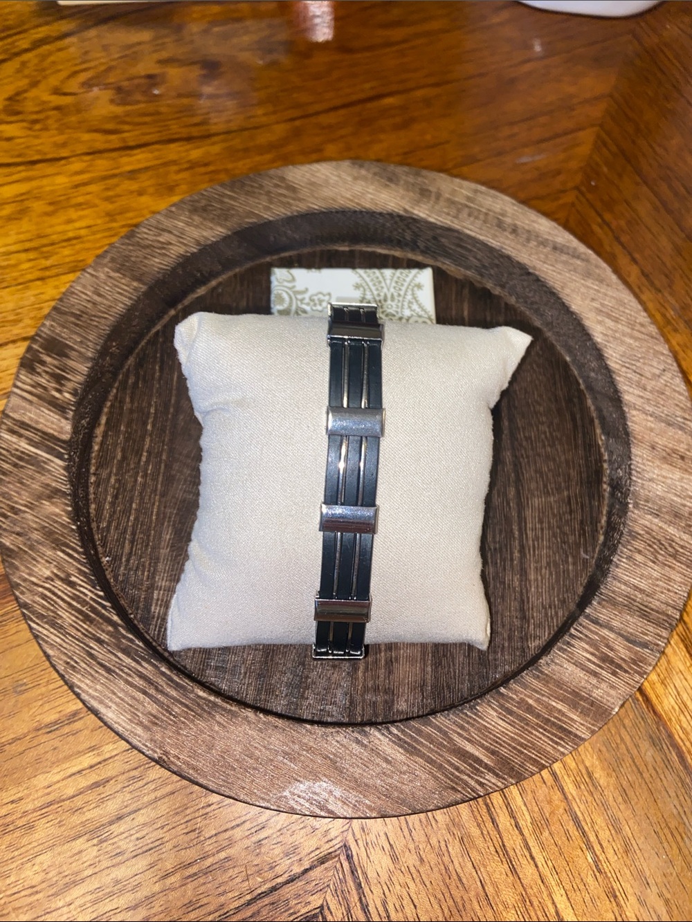 Men's Black Stainless Steel Link Bracelet